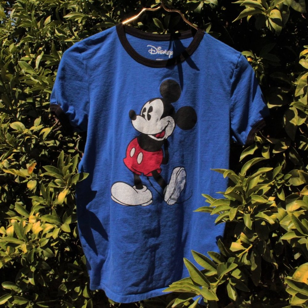 Royal/ Dark Blue Mickey Mouse T-Shirt w Black Trim